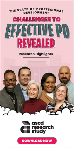 Promotional image for The State of Professional Development Research Study highlights from ASCD.